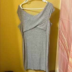 Bar III Elegant Gray Off-Shoulder Dress
